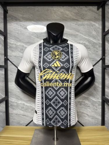 with Sponor Logo Player Version 2025-2026 Club America Aguilas Black/White Special Edition Soccer Jersey Football Shirt