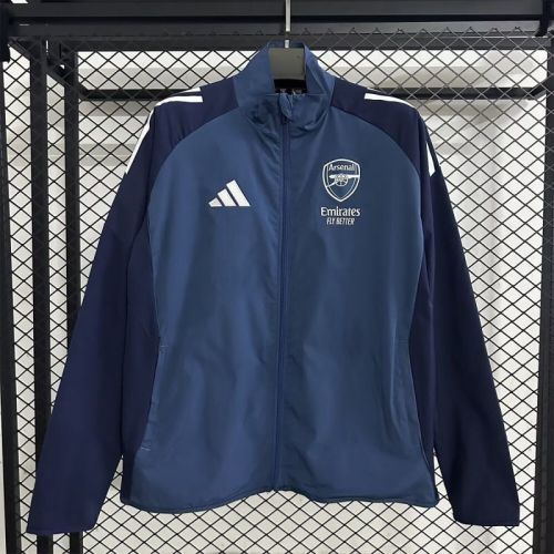 2025-2026 Arsenal Dark Blue Soccer Windbreaker Jacket Football Jacket