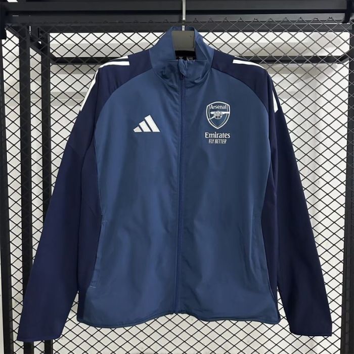 2025-2026 Arsenal Dark Blue Soccer Windbreaker Jacket Football Jacket