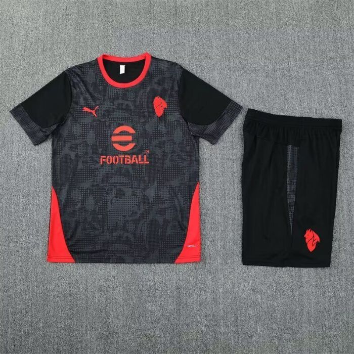 Adult Uniform 2025-2026 AC Milan Black Soccer Training Jersey and Shorts Football Kits
