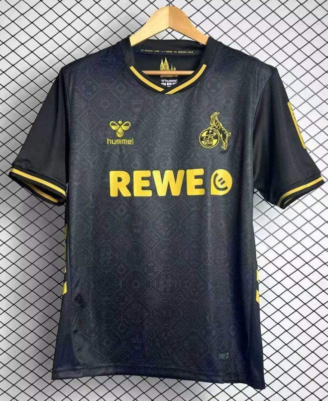 Fans Version 2025-2026 1. FC Köln Third Away Black Soccer Jersey Koln Fooball Shirt