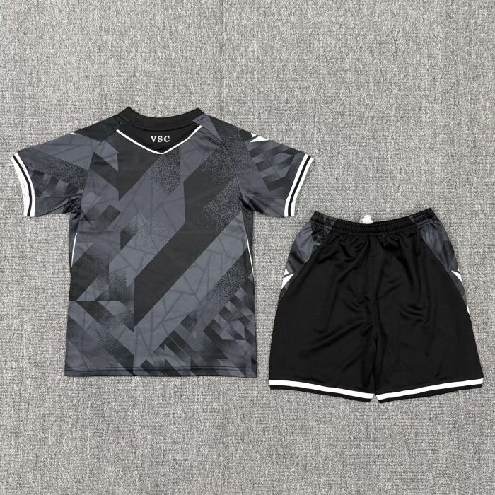 Youth Uniform Kids Kit 2025-2026 Vitória Sport Clube Away Black Soccer Jersey Shorts Paris Child Football Set