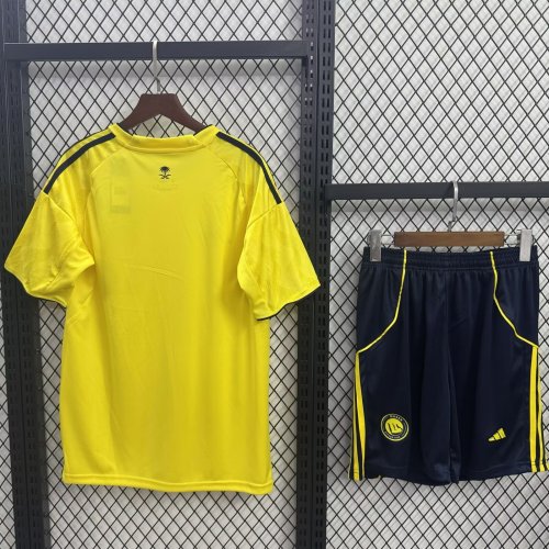 Adult Uniform 2025-2026 Al Nassr Home Soccer Jersey Shorts Football Kit