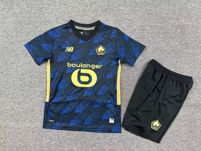 Youth Uniform Kids Kit 2025-2026 Lille Third Away Soccer Jersey Shorts Child Football Set
