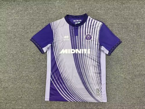 with Sponor Logo Fan Version 2025-2026 Sheffield United Third Away Purple Soccer Jersey Football Shirt