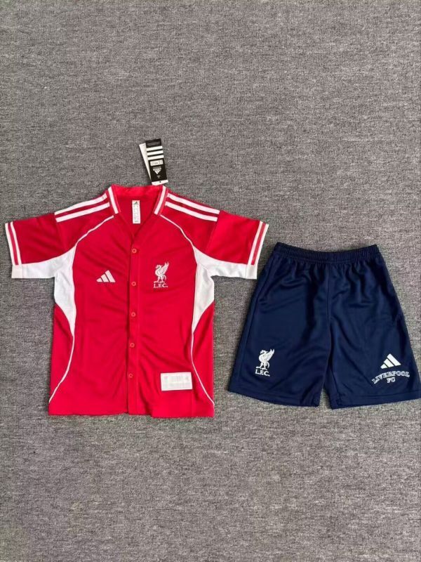 Youth/Kids 2025-2026 Liverpool Red Baseball Jersey Child MLB Shirt