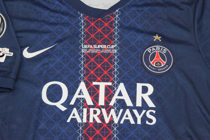 with Front Lettering+UEFA Super Cup Patch Fan Version 2025-2026 PSG PACHO 51 Home Soccer Jersey Paris Football Maillot