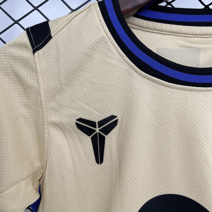 Youth Uniform Kids Kit 2025-2026 Barcelona Away Soccer Jersey Shorts Child Football Set