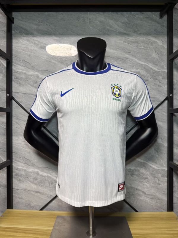 Player Version Retro Jersey 1998 Brazil White Soccer Jersey Vintage Brasil Football Shirt