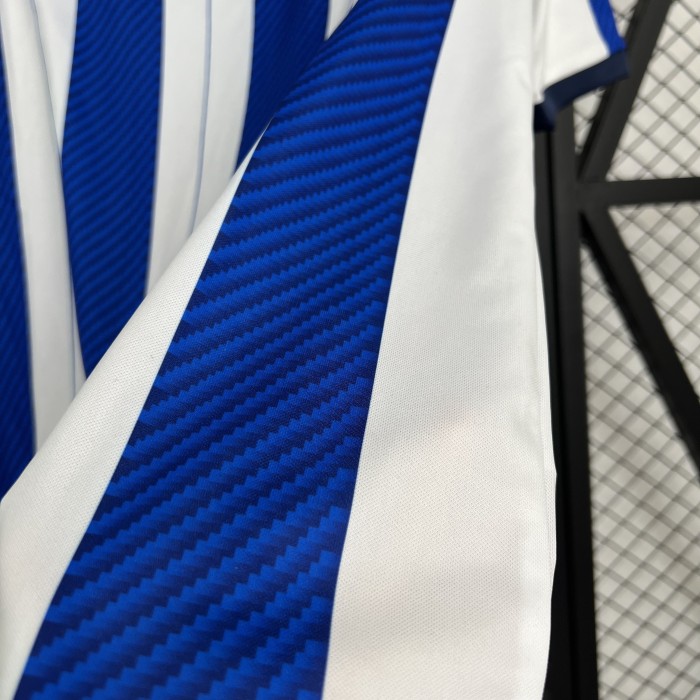 with LALIGA Patch Fan Version 2025-2026 Real Sociedad Home Soccer Jersey Football Shirt