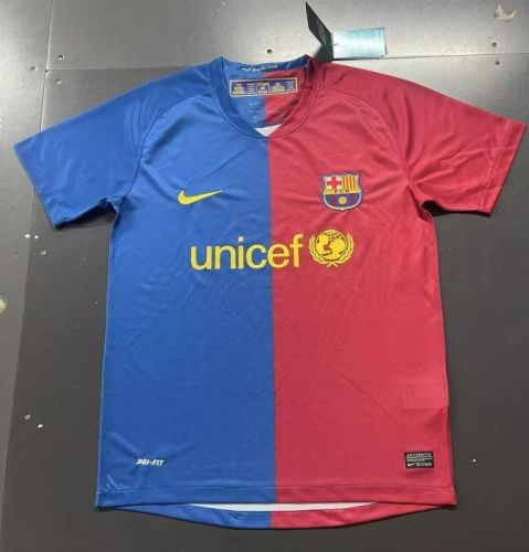 Retro Jersey 2008-2009 Barcelona League Version Home Soccer Jersey Vintage Camisetas de Futbol