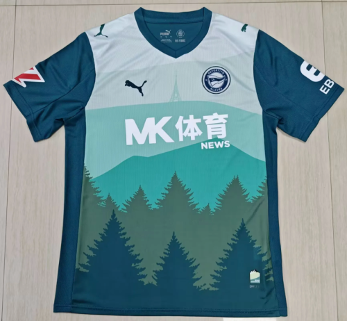 with LALIGA Patch Fan Version 2025-2026 Deportivo Alaves Third Away Green Soccer Jersey