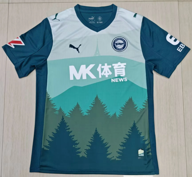 with LALIGA Patch Fan Version 2025-2026 Deportivo Alaves Third Away Green Soccer Jersey