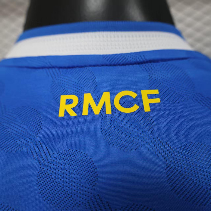 with HP Logo Player Version 2025-2026 Real Madrid Third Away Blue Soccer Jersey Real Football Shirt
