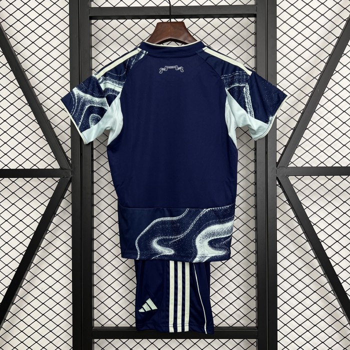 Youth Uniform Kids Kit Ajax 2025-2026 Ajax Away Soccer Jersey Shorts Child Football Set