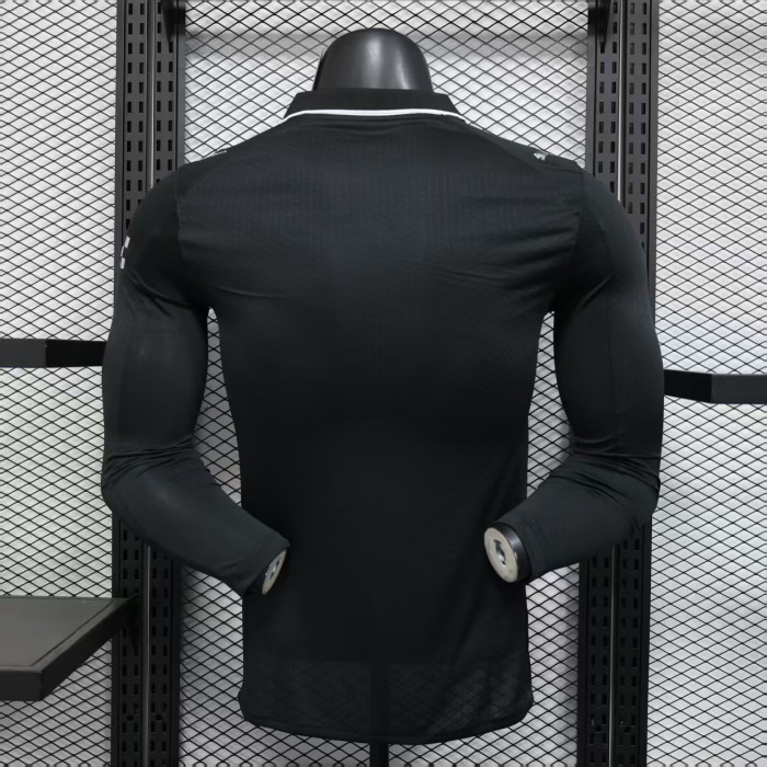 Long Sleeve Player Version Manchester City 2025-2026 Away Black Soccer Jersey Man City Football Shirt