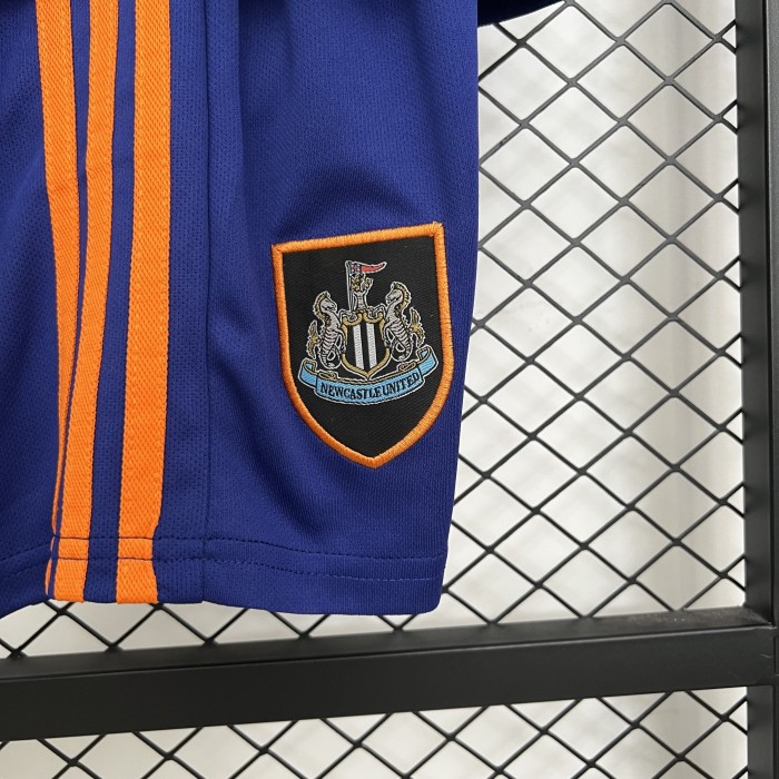 Youth Uniform Kids Kit Newcastle United 2025-2026 Third Away Blue Soccer Jersey Shorts Child Football Set