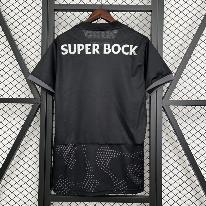 Fan Version 2025-2026 Sporting Lisbon Black Football Shirt Soccer Jersey