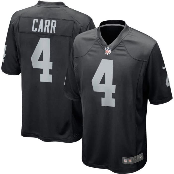 Raiders 4 CARR Black NFL Jersey