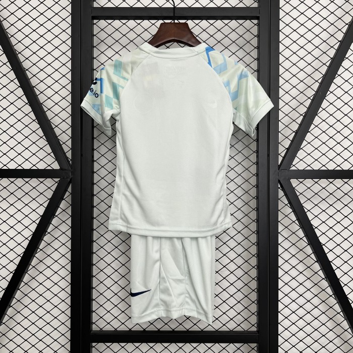 Youth Uniform Kids Kit 2025-2026 Inter Milan Away White Soccer Jersey Shorts Child Football Set