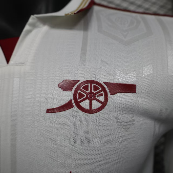 Long Sleeve Player Version 2025-2026 Arsenal Third Away White Footbal Shirt Soccer Jersey