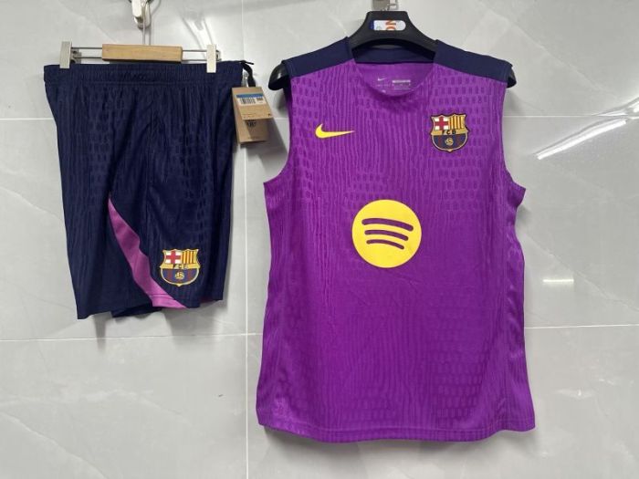Adult Uniform 2025-2026 Manchester United Purple Soccer Training Vest and Shorts Football Set
