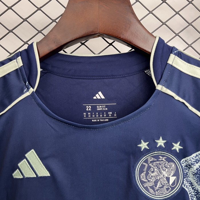 Youth Uniform Kids Kit Ajax 2025-2026 Ajax Away Soccer Jersey Shorts Child Football Set