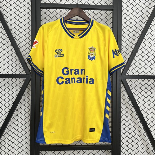 with LALIGA Patch Fan Version 2025-2026 Las Palmas Home Soccer Jersey Football Shirt