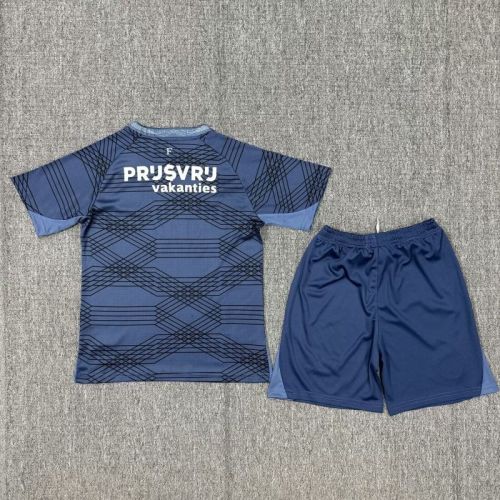 Youth Uniform Kids Kit 2025-2026 Feyenoord Rotterdam Away Soccer Jersey Shorts Child Football Set