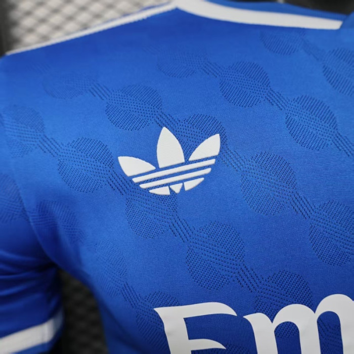 with HP Logo Player Version 2025-2026 Real Madrid Third Away Blue Soccer Jersey Real Football Shirt