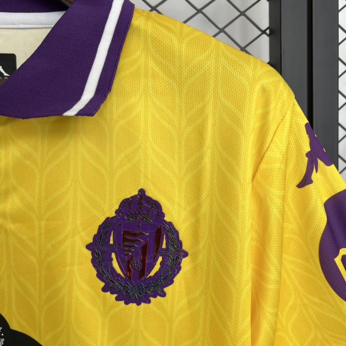 with LALIGA Patch Fans Version 2025-2026 Real Valladolid Third Away Yellow Soccer Jersey