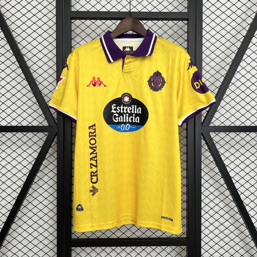 with LALIGA Patch Fans Version 2025-2026 Real Valladolid Third Away Yellow Soccer Jersey