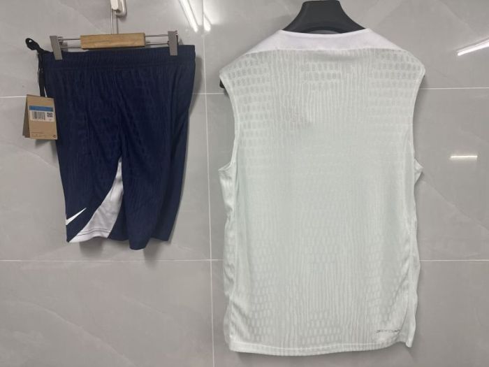 Player Version Adult Uniform 2025-2026 Inter Milan Light Grey Soccer Training Vest and Shorts Football Set