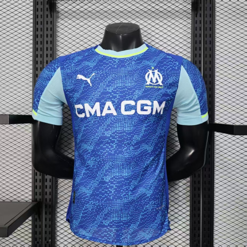 Player Version 2025-2026 Olympique de Marseille Third Away Blue Soccer Jersey Football Shirt