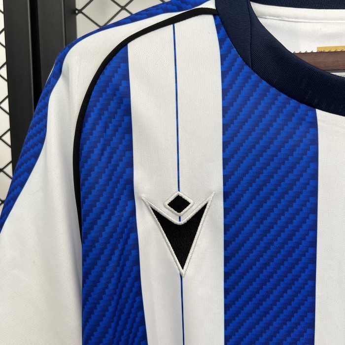 with LALIGA Patch Fan Version 2025-2026 Real Sociedad Home Soccer Jersey Football Shirt