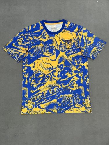 Fan Version 2025-2026 Tigres UANL Blue/Yellow Soccer Training Jersey Football Top