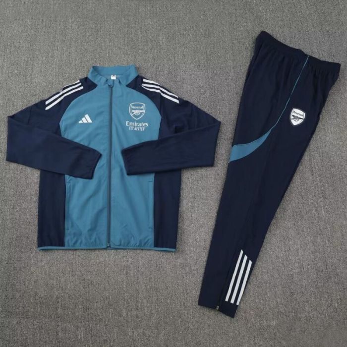 Adult 2025-2026 Arsenal Dark Blue Soccer Jacket and Long Pants Football Tracksuit