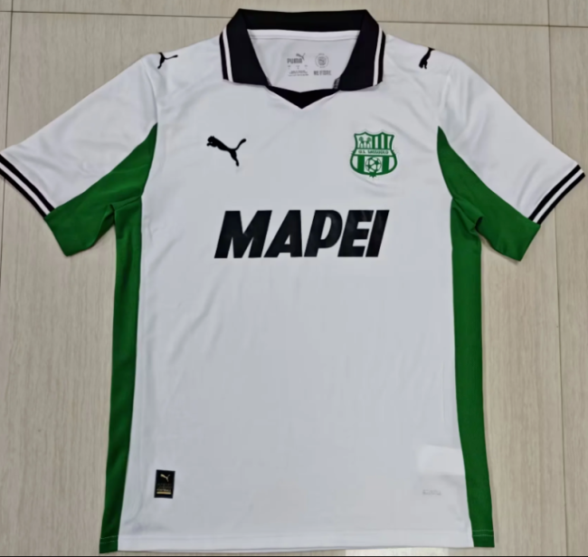 Fans Version 2025-2026 US Sassuolo Calcio Away White Soccer Jersey Football Shirt