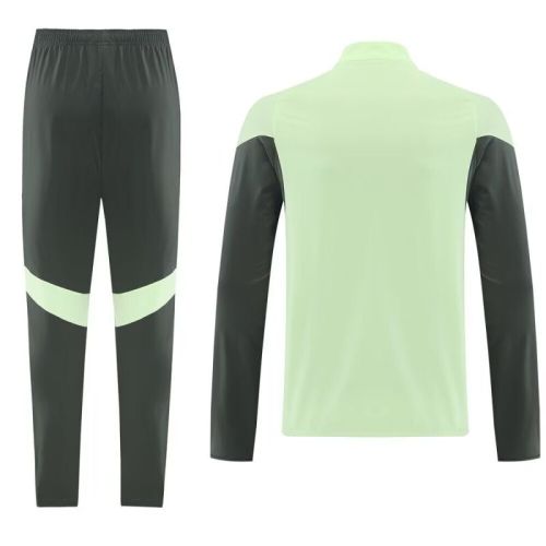 2025-2026 Real Madrid Light Green Soccer Windbreaker Jacket Pants Football Tracksuits
