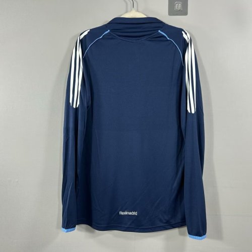 Long Sleeve Retro Jersey 2005-2006 Real Madrid Away Dark Blue Soccer Jersey Vintage Real Football Shirt