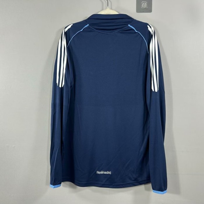 Long Sleeve Retro Jersey 2005-2006 Real Madrid Away Dark Blue Soccer Jersey Vintage Real Football Shirt