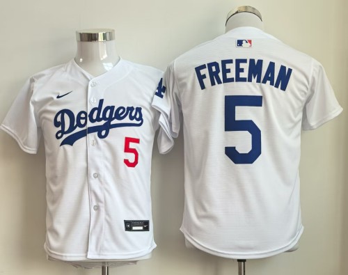 Youth Los Angeles Dodgers FREEMAN 5 White Shirt Child MLB Jersey