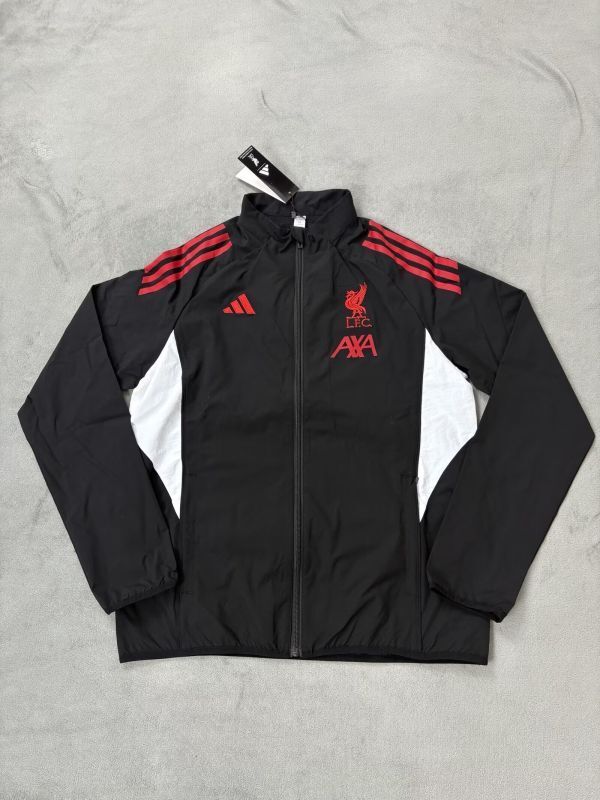 2025-2026 Liverpool Black Soccer Windbreaker Jacket Football Jacket