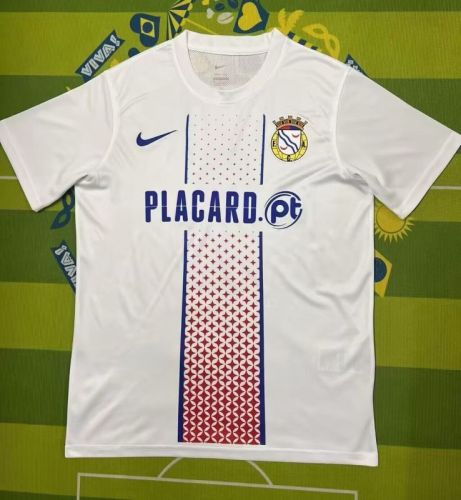 Fan Version 2025-2026 F.C. Alverca Away White Soccer Jersey Football Shirt