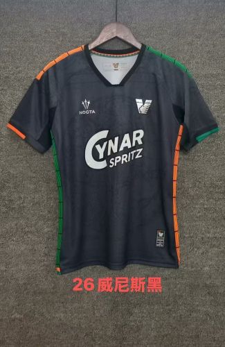 Fan Version 2025-2026 Venezia Black Soccer Jersey Venice Football Shirt