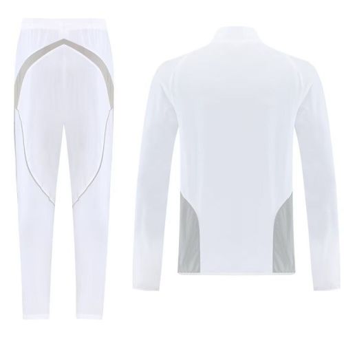 2025-2026 Real Madrid White Soccer Windbreaker Jacket Pants Football Tracksuits
