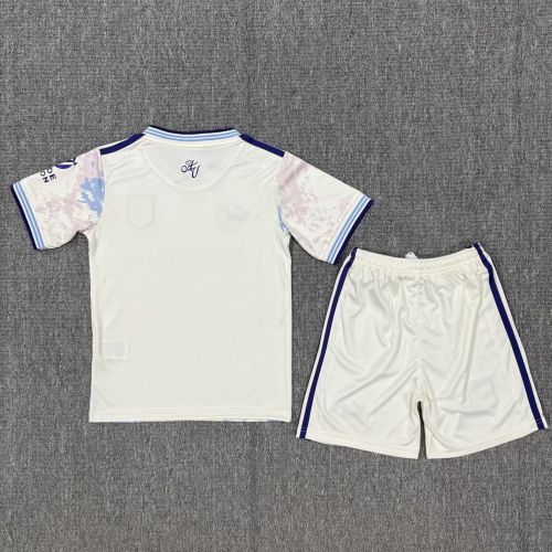 with Sponor Logo Youth Uniform Kids Kit 2025-2026 Aston Villa Third Away Soccer Jersey Shorts Child Football Set