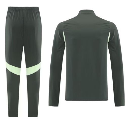 2025-2026 Real Madrid Dark Green Soccer Windbreaker Jacket Pants Football Tracksuits