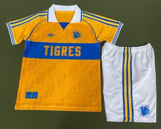 Youth Uniform Kids Kit 2025-2026 Tigres 65th Anniversary Soccer Jersey Shorts Child Football Set