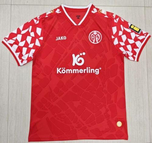 Fan Version 2025-2026 Mainz 05 Red Home Soccer Jersey Football Shirt